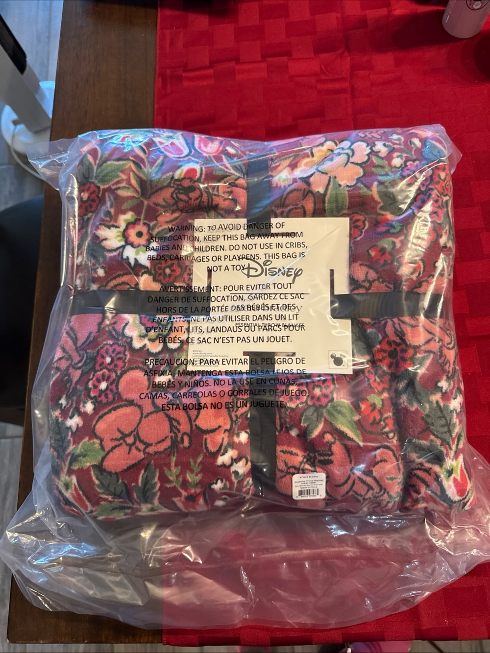 Disney Floral Quilted Throw Blanket - Pink Multi